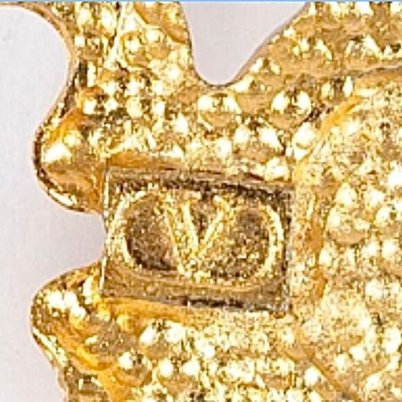 Valentino Vintage Gold Brooch w/ Crystal & Pearl Detail Pristine - Picture 3 of 5